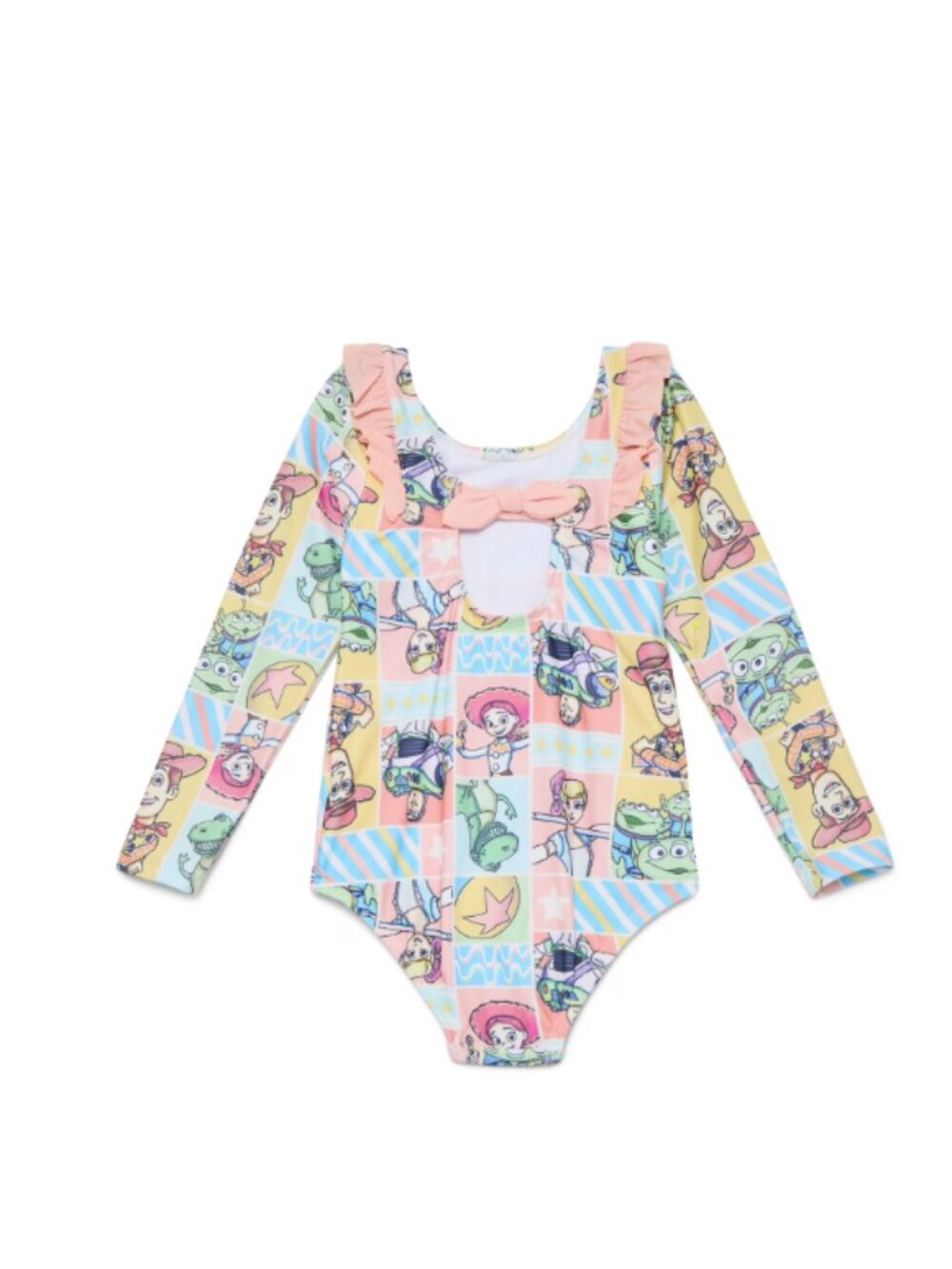 Disney Toy Story Toddler Girls Long Sleeve One-Piece Rashguard Swimsuit